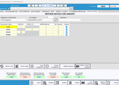 Dimostrazione Scheda Anagrafica, gestione Articoli